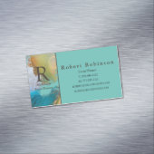 Beruflicher, hellgrüner, Aquamariner Blauer Marmor Magnetische Visitenkarte (Beispiel)