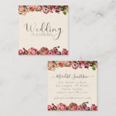 Beruflicher Hochzeitsplaner Elegant Rosa und Rosa Quadratische Visitenkarte (Vorne/Hinten)