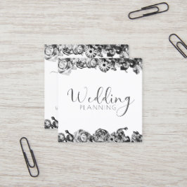 Beruflicher Hochzeitsplaner Elegant Schwarz & Weiß Quadratische Visitenkarte