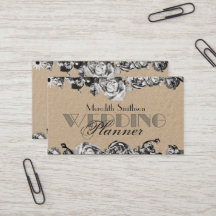 Beruflicher Hochzeitsplaner Elegant Schwarz & Weiß