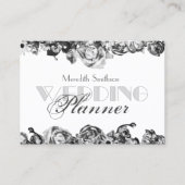 Beruflicher Hochzeitsplaner Elegant Schwarz & Weiß Visitenkarte (Vorderseite)