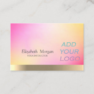 Beruflicher Holografischer Ombre Logo hinzufügen Visitenkarte