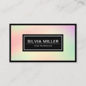 Beruflicher Holografischer Pastell-Regenbogen Visitenkarte (Vorderseite)