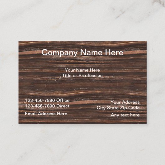 Beruflicher hölzerner Hintergrund Visitenkarte (Vorderseite)