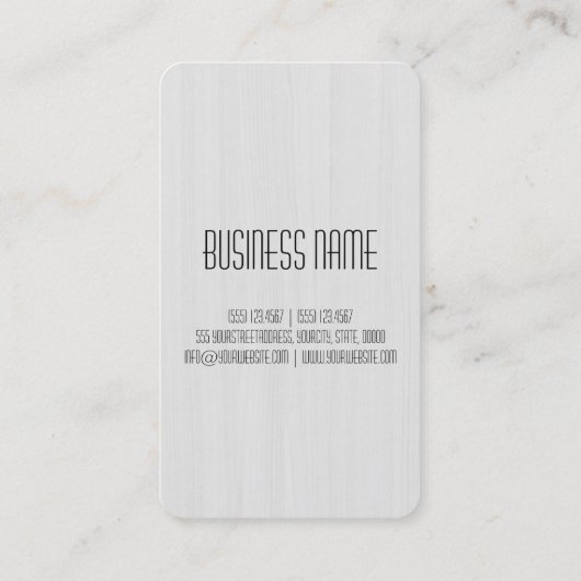 Beruflicher Holzkörner Look #12 Visitenkarte (Rückseite)