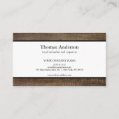 Beruflicher Holzkörner Rustikaler Schreiner Visitenkarte (Rückseite)