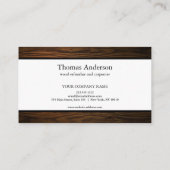 Beruflicher Holzkörner Rustikaler Schreiner Visitenkarte (Rückseite)