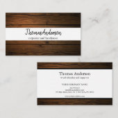 Beruflicher Holzkörner Rustikaler Schreiner Visitenkarte (Vorne/Hinten)