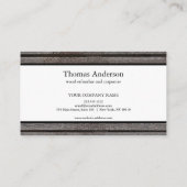 Beruflicher Holzkörner Rustikaler Schreiner Visitenkarte (Rückseite)