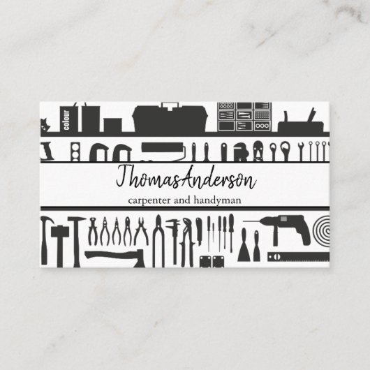 Beruflicher Holzkörner Rustikaler Schreiner Visitenkarte (Vorderseite)