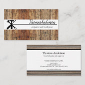 Beruflicher Holzkörner Rustikaler Schreiner Visitenkarte (Vorne/Hinten)