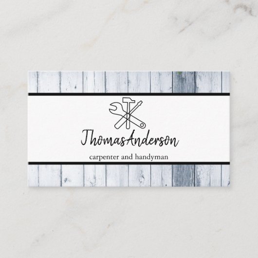 Beruflicher Holzkörner Rustikaler Schreiner Visitenkarte (Vorderseite)