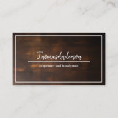 Beruflicher Holzkörner Rustikaler Schreiner Visitenkarte (Vorderseite)