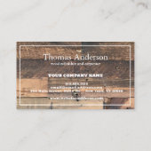 Beruflicher Holzkörner Rustikaler Schreiner Visitenkarte (Rückseite)