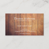 Beruflicher Holzkörner Rustikaler Schreiner Visitenkarte (Rückseite)