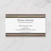 Beruflicher Holzkörner Rustikaler Schreiner Visitenkarte (Rückseite)