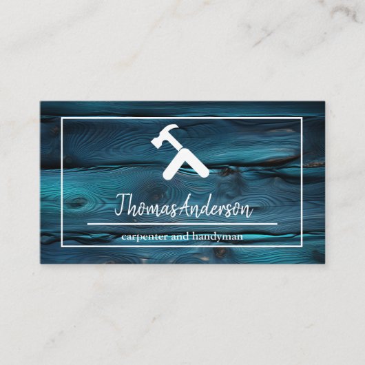 Beruflicher Holzkörner Rustikaler Schreiner Visitenkarte (Vorderseite)