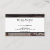 Beruflicher Holzkörner Rustikaler Schreiner Visitenkarte (Rückseite)