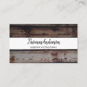 Beruflicher Holzkörner Rustikaler Schreiner Visitenkarte (Vorderseite)