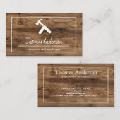 Beruflicher Holzkörner Rustikaler Schreiner Visitenkarte (Vorne/Hinten)