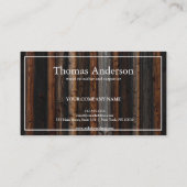 Beruflicher Holzkörner Rustikaler Schreiner Visitenkarte (Rückseite)