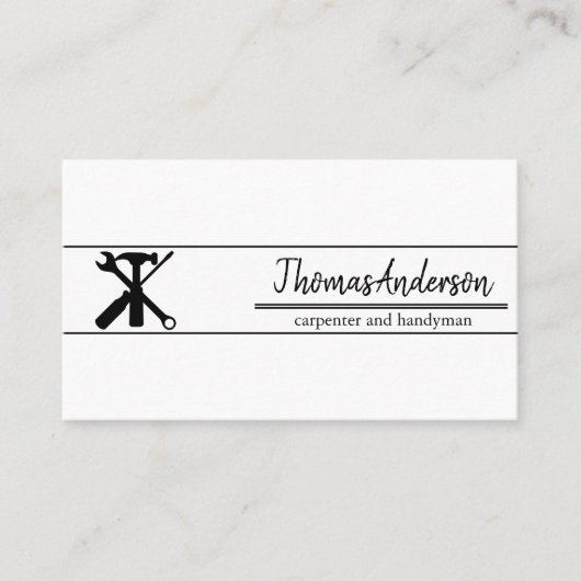 Beruflicher Holzkörner Rustikaler Schreiner Visitenkarte (Vorderseite)