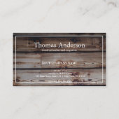 Beruflicher Holzkörner Rustikaler Schreiner Visitenkarte (Rückseite)