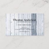 Beruflicher Holzkörner Rustikaler Schreiner Visitenkarte (Rückseite)