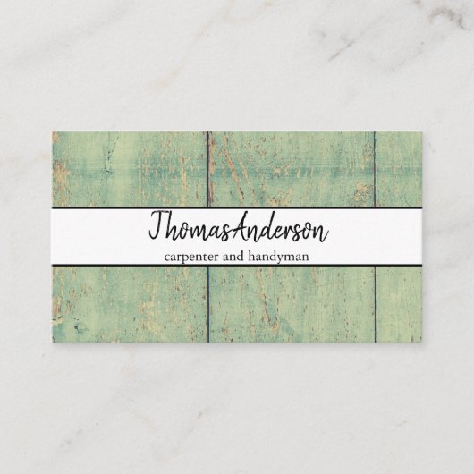 Beruflicher Holzkörner Rustikaler Schreiner Visitenkarte (Vorderseite)