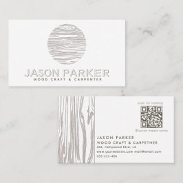 Beruflicher Holzschnitzel Qr-Code Visitenkarte