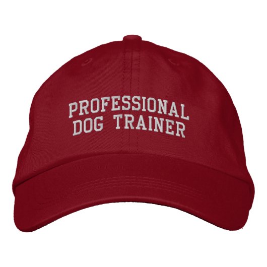Beruflicher Hundetrainer, rot und silber Bestickte Baseballkappe (Vorderseite)