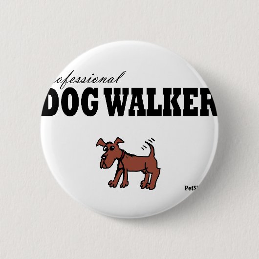 Beruflicher Hundewanderer Button (Vorderseite)