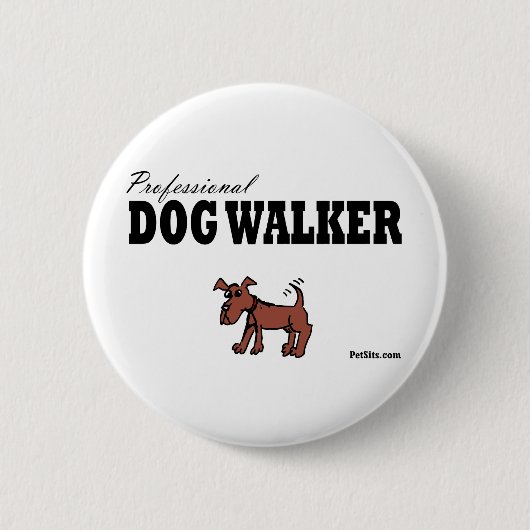 Beruflicher Hundewanderer Button (Vorderseite)
