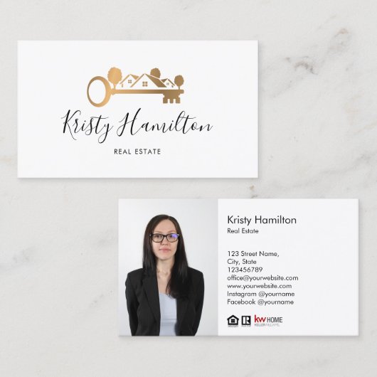 beruflicher Immobilien-Key-Anwesen hinzufügen, bu Visitenkarte (Vorne/Hinten)