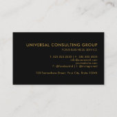 Beruflicher, individualisierbarer Schwarz- und Gol Visitenkarte (Rückseite)