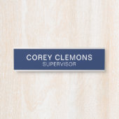 Beruflicher Individuelle Name Titel Blue & White O Türschild (Vorderseite )