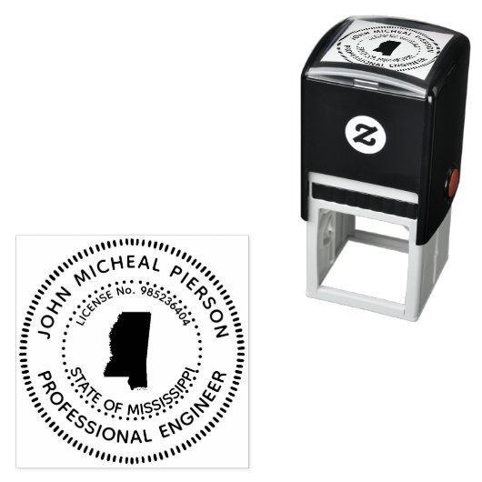 Beruflicher Ingenieur Mississippi Permastempel (Beispiel)
