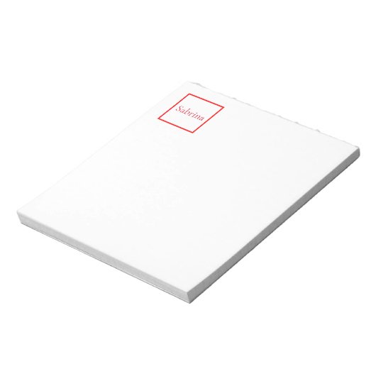 Beruflicher klassischer Name, rot Notizblock (Rotiert)