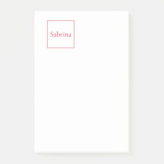 Beruflicher klassischer Name, rot Post-it Klebezettel (Vorderseite)