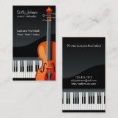 Beruflicher Klavier- und Violinmusiklehrer Visitenkarte (Vorne/Hinten)