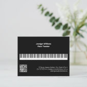 Beruflicher Klavierlehrer Musikbusiness QR-Code Postkarte (Stehend Vorderseite)