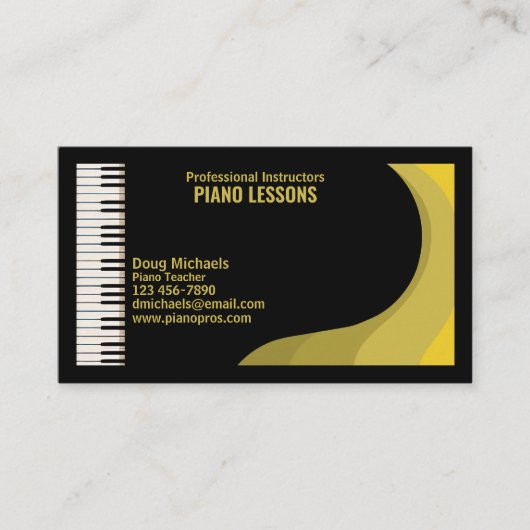 Beruflicher Klavierlehrer Visitenkarte (Vorderseite)