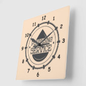 Beruflicher Klempner Quadratische Wanduhr (Winkel)
