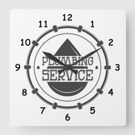 Beruflicher Klempner Quadratische Wanduhr (Vorderseite)