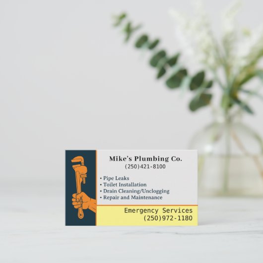 Beruflicher Klempnerservice Visitenkarte (Stehend Vorderseite)