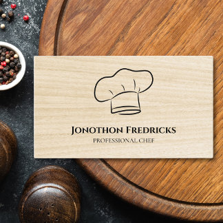 Beruflicher Koch Hat Wood Catering Visitenkarte
