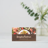 Beruflicher Koch Wood Food Catering Visitenkarte (Stehend Vorderseite)