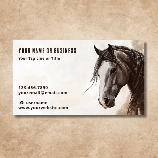 Beruflicher Kontakt mit dem Pferd Visitenkarte
