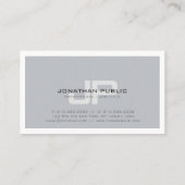 Beruflicher kreativer MonogrammChic schlichtes Visitenkarte (Rückseite)