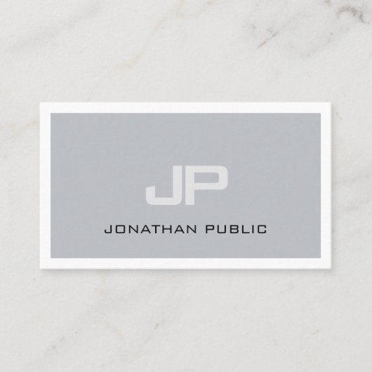 Beruflicher kreativer MonogrammChic schlichtes Visitenkarte (Vorderseite)